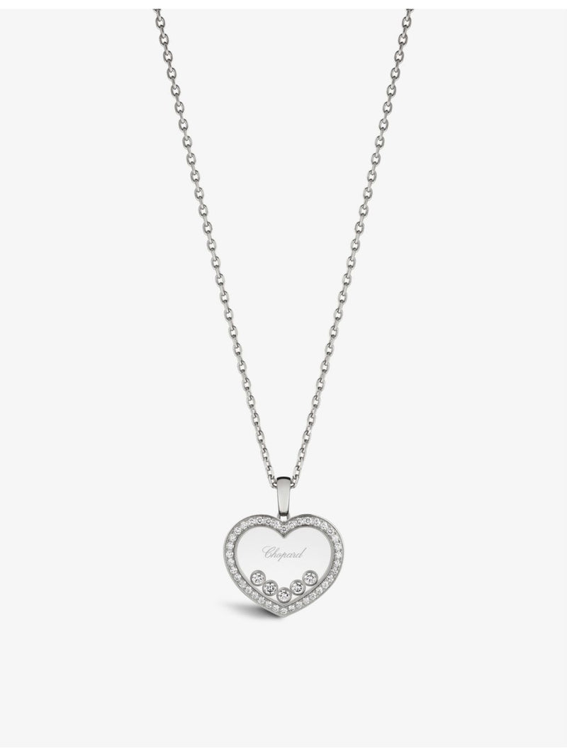 Chopard Happy Diamonds white gold pendant necklace, 0.73ct, imported from the UK
