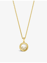selfridges Chopard Happy Diamonds 18ct Yellow Gold 0.15ct Round Brilliant Cut Diamond Pendant Necklace- Buy online at McGrocer