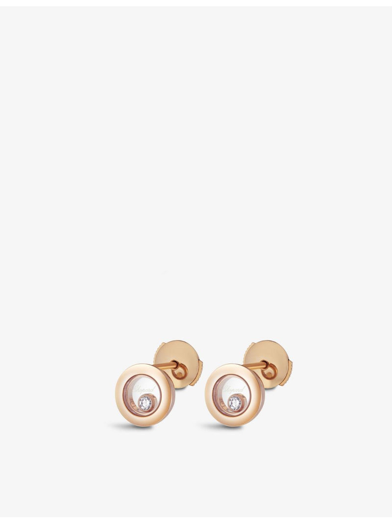 Chopard 18ct rose-gold diamond earrings 0.10ct pair (British brand)