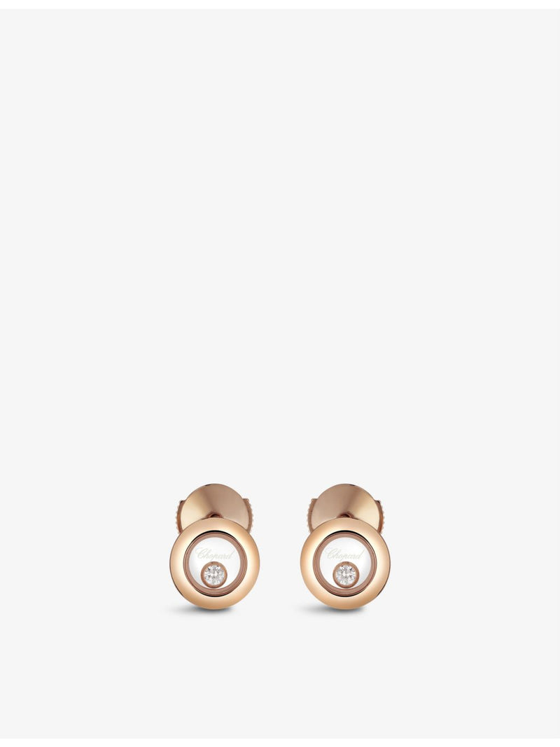 Chopard 18ct rose-gold diamond earrings 0.10ct pair (British brand)