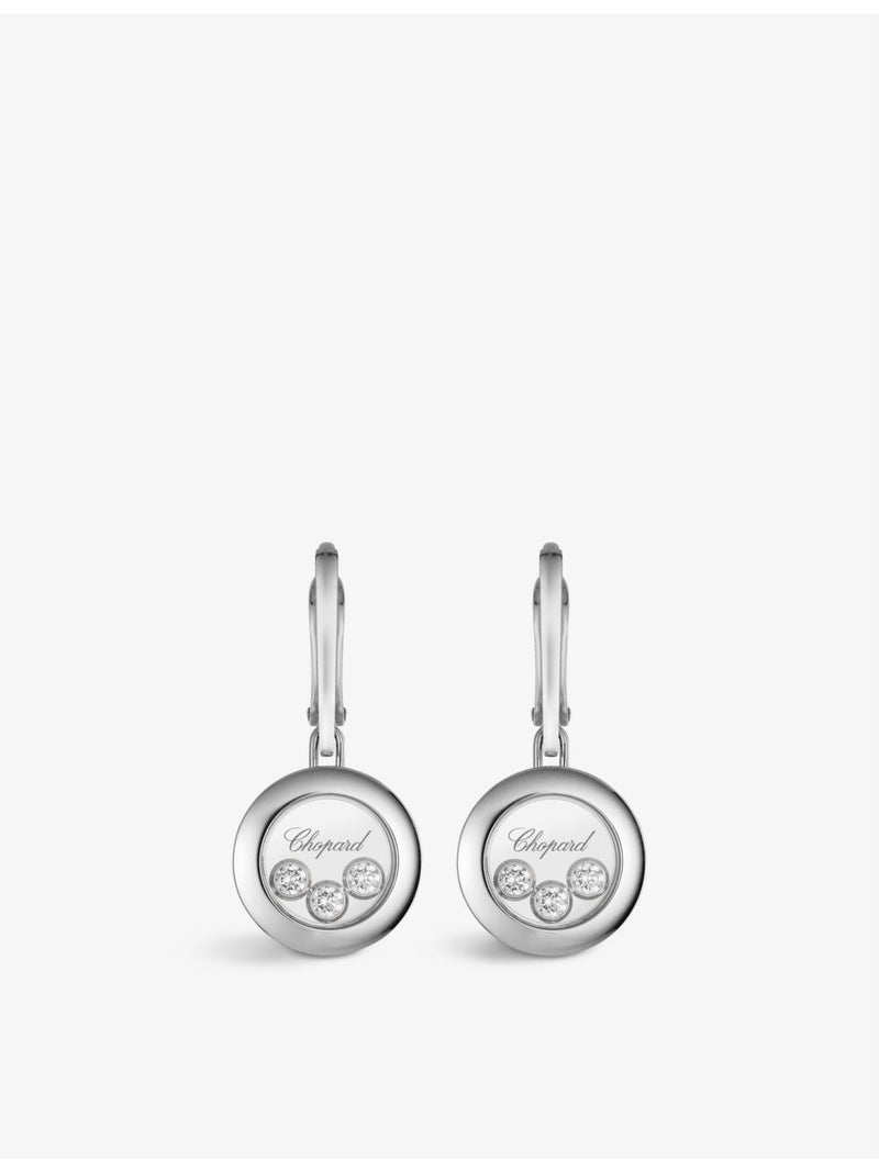 Chopard 18ct white gold diamond drop earrings 0.30ct, imported from the UK