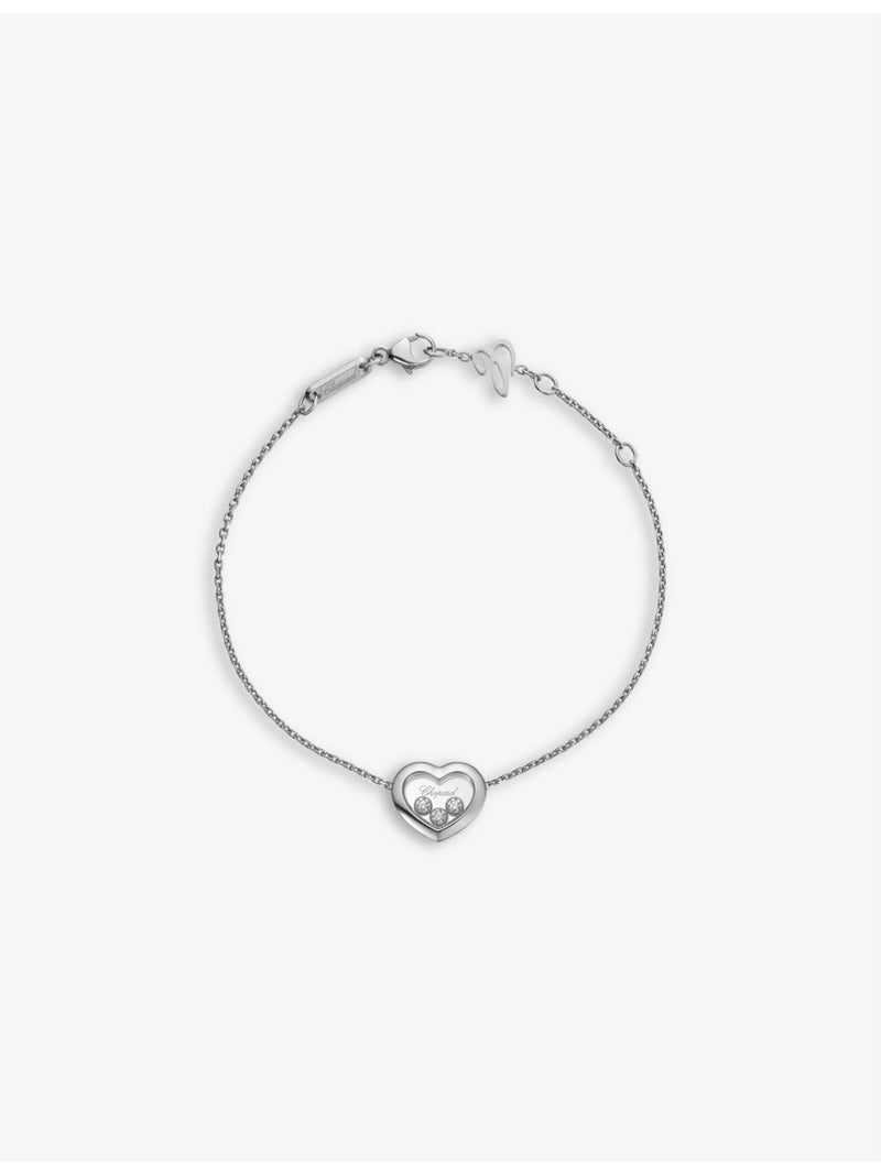 Chopard white-gold diamond bracelet 0.15ct heart charm, imported from the UK