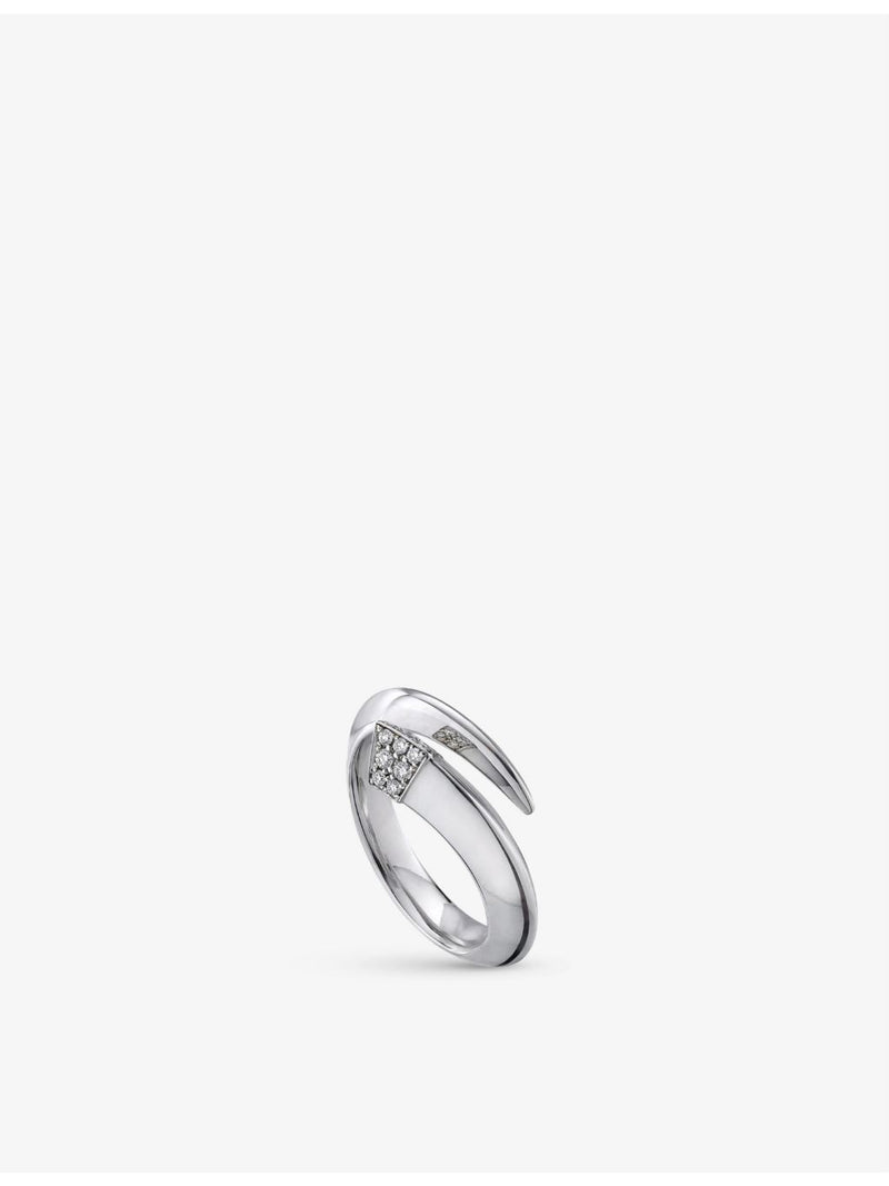 Shaun Leane Tusk ring in sterling silver and diamond (British brand)