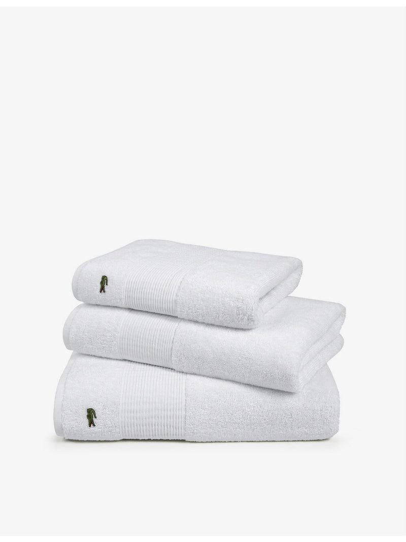 Lacoste Le Croco embroidered cotton wash mitt 16cm x 21cm (British brand)