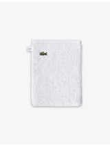 selfridges Lacoste Logo-Embroidered Cotton Wash Mitt 16cm x 21cm- Buy online at McGrocer