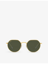 selfridges Ray-Ban RB3565 Jack Hexagonal-Frame Gold-Tone and Acetate Sunglasses- Buy online at McGrocer