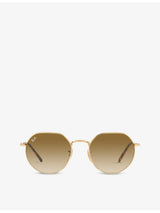 selfridges Ray-Ban Jack Hexagonal Sunglasses Gold-Toned Metal and Acetate- Buy online at McGrocer