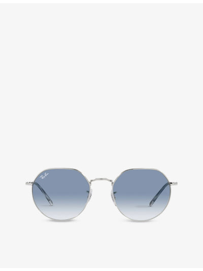 selfridges Ray-Ban RB3565 Jack Hexagonal Silver-Toned and Acetate Sunglasses- Buy online at McGrocer