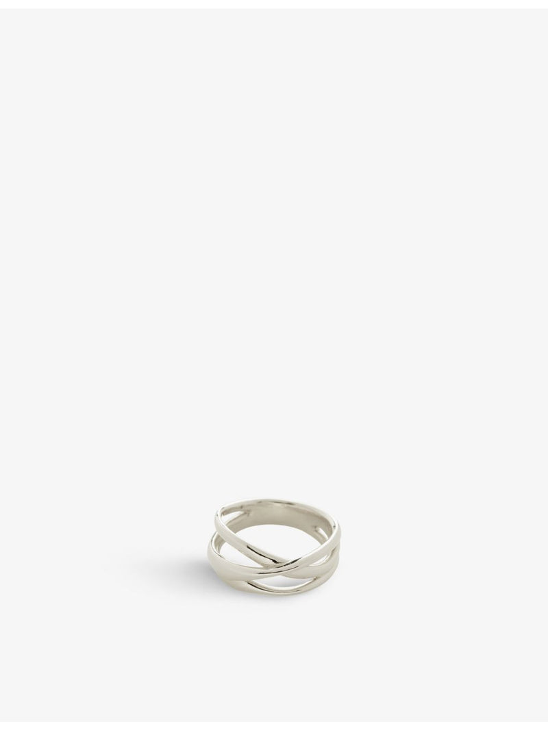 Monica Vinader Nura cross over sterling silver ring, UK version