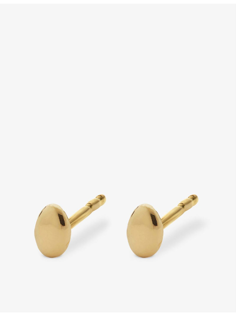 Monica Vinader Nura Pebble gold-plated sterling silver stud earrings (British brand)