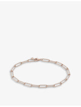 selfridges Monica Vinader Alta Textured 18ct Rose Gold-Plated Vermeil Sterling Silver Bracelet, 20cm- Buy online at McGrocer