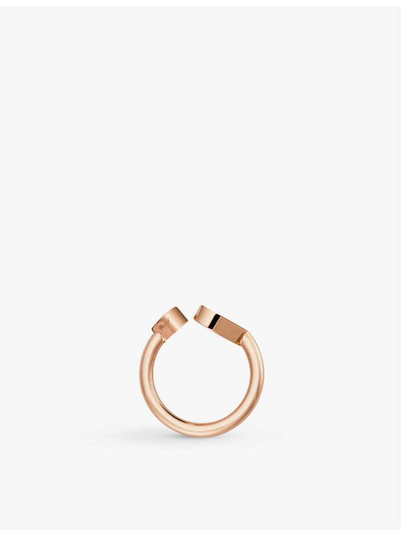 Chopard Happy Hearts 18ct rose gold diamond and mother-of-pearl ring (British brand)
