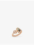 Chopard Happy Hearts 18ct rose gold diamond and mother-of-pearl ring (British brand)
