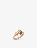 Chopard Happy Hearts 18ct Rose-Gold 0.04ct Diamond Mother-of-Pearl Ring
