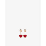 Chopard rose gold heart earrings with diamond and red stone - British product