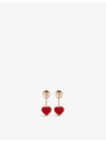 Chopard rose gold heart earrings with diamond and red stone - British product