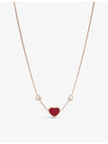 Chopard Happy Hearts rose-gold necklace with diamond and red stone, UK version