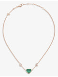 Chopard 18ct rose gold diamond malachite heart necklace - British product