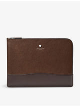selfridges Aspinal of London City Large Logo-Embossed Leather Laptop Case- Buy online at McGrocer