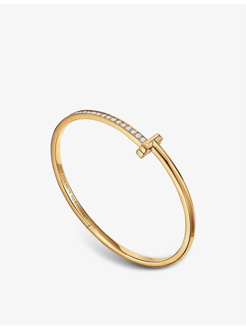 Tiffany & Co. T1 Narrow 18ct yellow gold diamond bracelet, imported from the UK