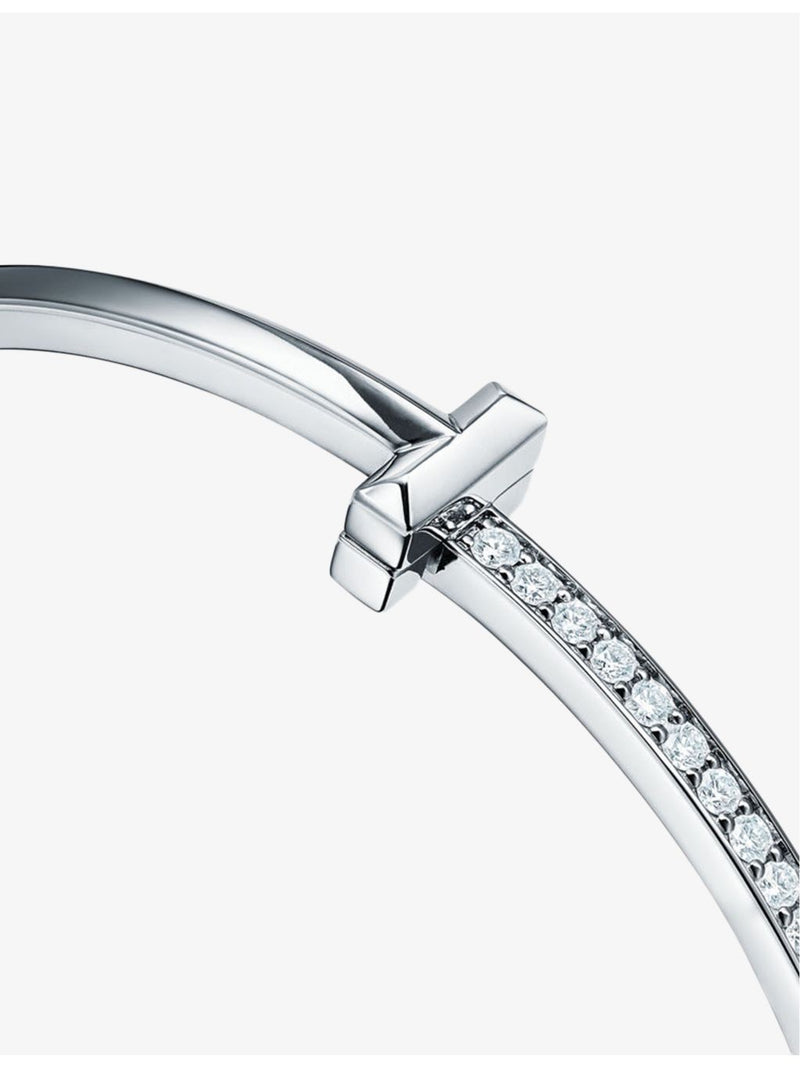 Tiffany & Co T1 white gold diamond bracelet 0.92ct (British brand)