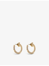 selfridges Tiffany & Co. Tiffany T T1 18ct Gold and 0.48ct Diamond Hoop Earrings- Buy online at McGrocer