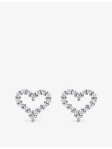 selfridges Tiffany & Co. Tiffany Hearts Extra-Mini Platinum Round Brilliant-Cut Diamond Earrings, 0.13ct- Buy online at McGrocer