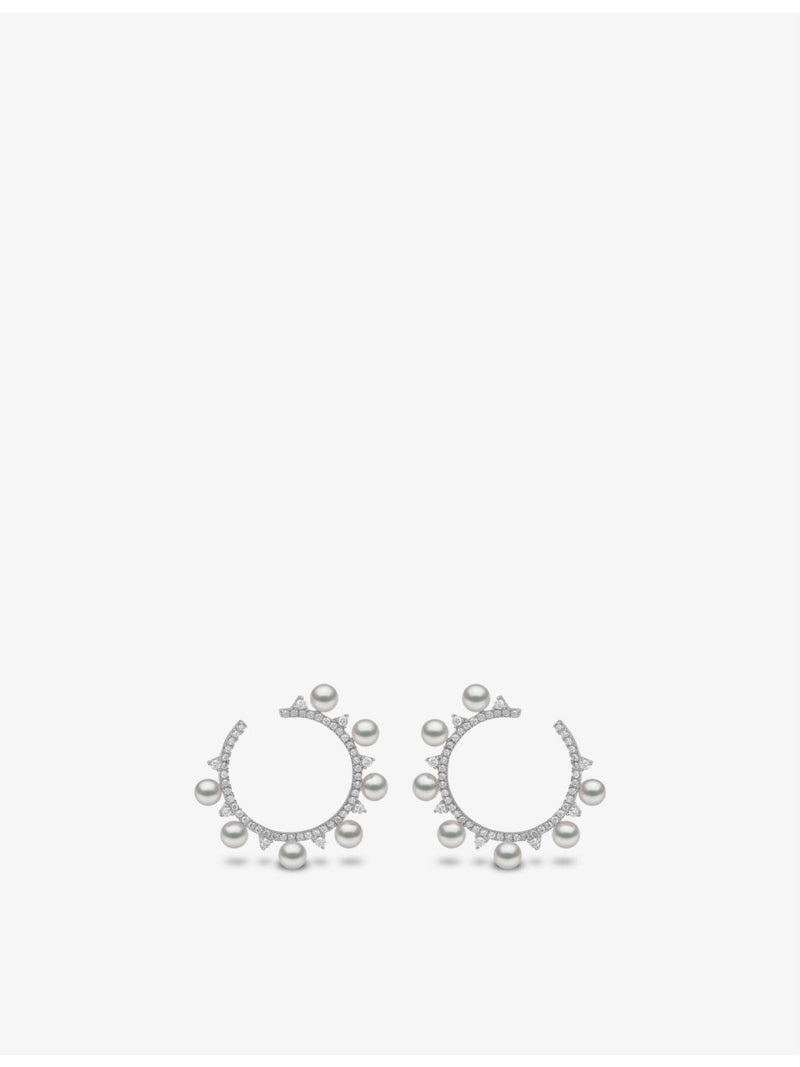 Yoko London Akoya pearl and diamond earrings 3cm drop, UK version