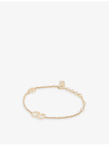 selfridges Valentino Garavani V-Logo Yellow Gold-Plated Chain Bracelet 23cm- Buy online at McGrocer