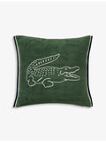 Lacoste logo-embellished jersey cushion cover 45cm, imported from the UK