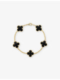 Van Cleef & Arpels Vintage Alhambra yellow-gold onyx bracelet, imported from the UK