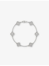 selfridges Van Cleef & Arpels Sweet Alhambra White Gold and 0.48ct Diamond Bracelet 17cm- Buy online at McGrocer