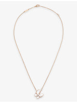 selfridges Van Cleef & Arpels Two Butterfly Rose-Gold Mother-of-Pearl 0.19ct Marquise-Cut Diamond Necklace- Buy online at McGrocer