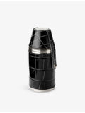 Aspinal of London steel and leather flask set, UK version