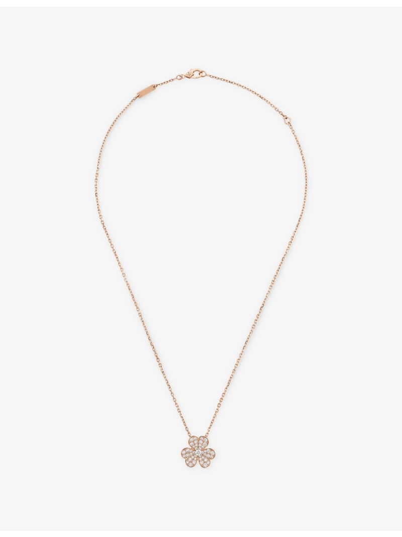 Van Cleef & Arpels Frivole rose gold diamond pendant necklace (British brand)