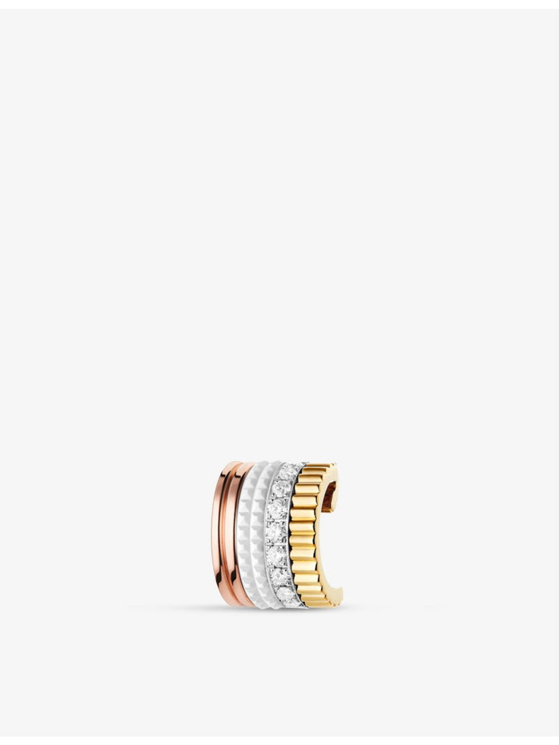 Boucheron Quatre Classique tri-tone gold diamond clip earring (British brand)