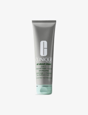 Clinique 2-in-1 charcoal mask and scrub 100ml, imported from the UK