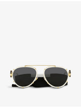 selfridges Versace VE2232 Logo-Engraved Aviator Sunglasses- Buy online at McGrocer