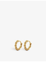 selfridges Monica Vinader Corda 18ct Yellow Gold Vermeil Sterling Silver Huggie Earrings- Buy online at McGrocer