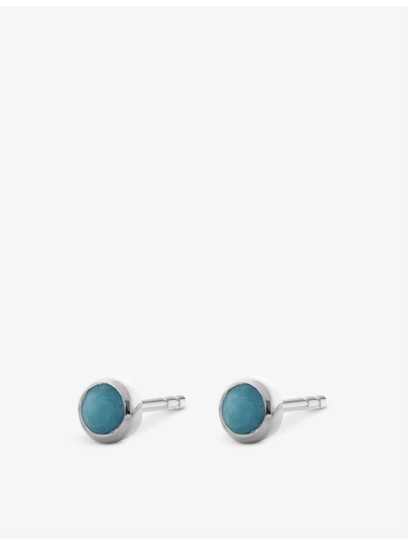 Monica Vinader turquoise stud earrings in sterling silver, UK version