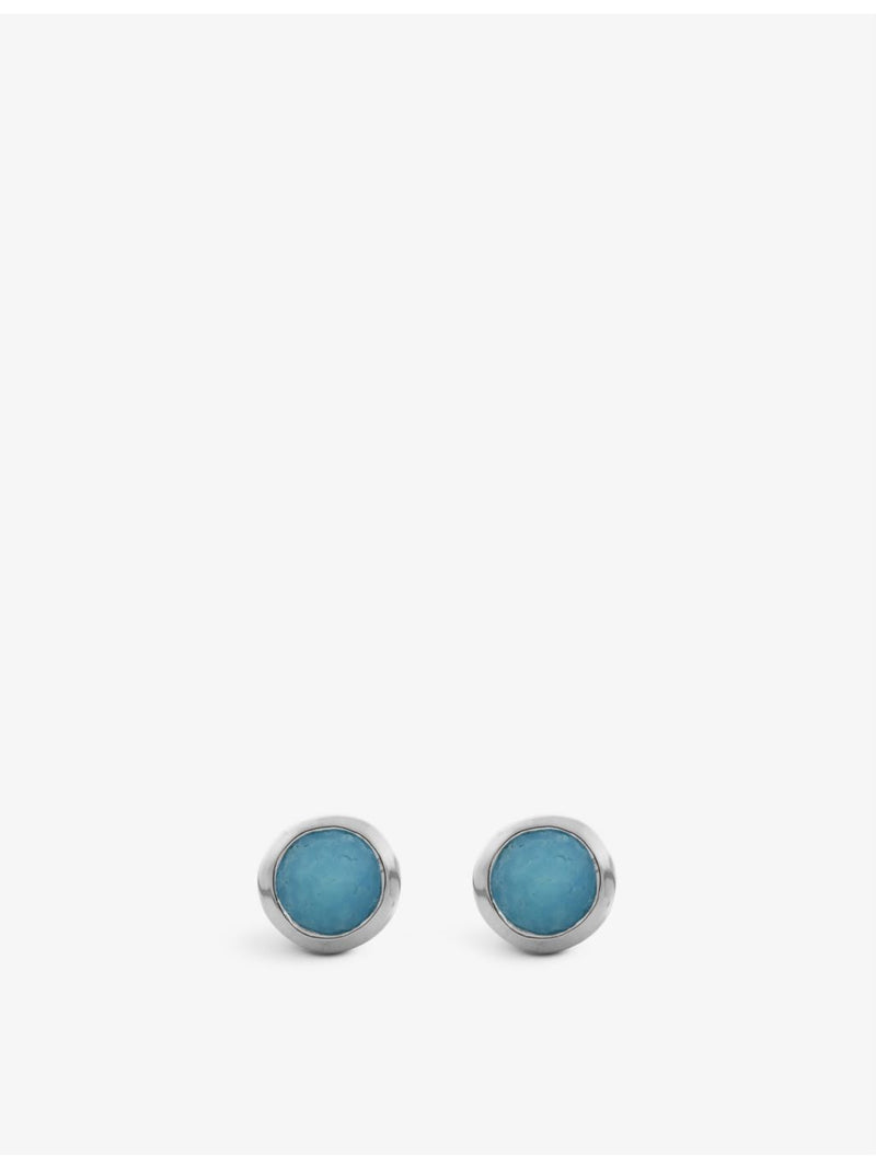 Monica Vinader turquoise stud earrings in sterling silver, UK version