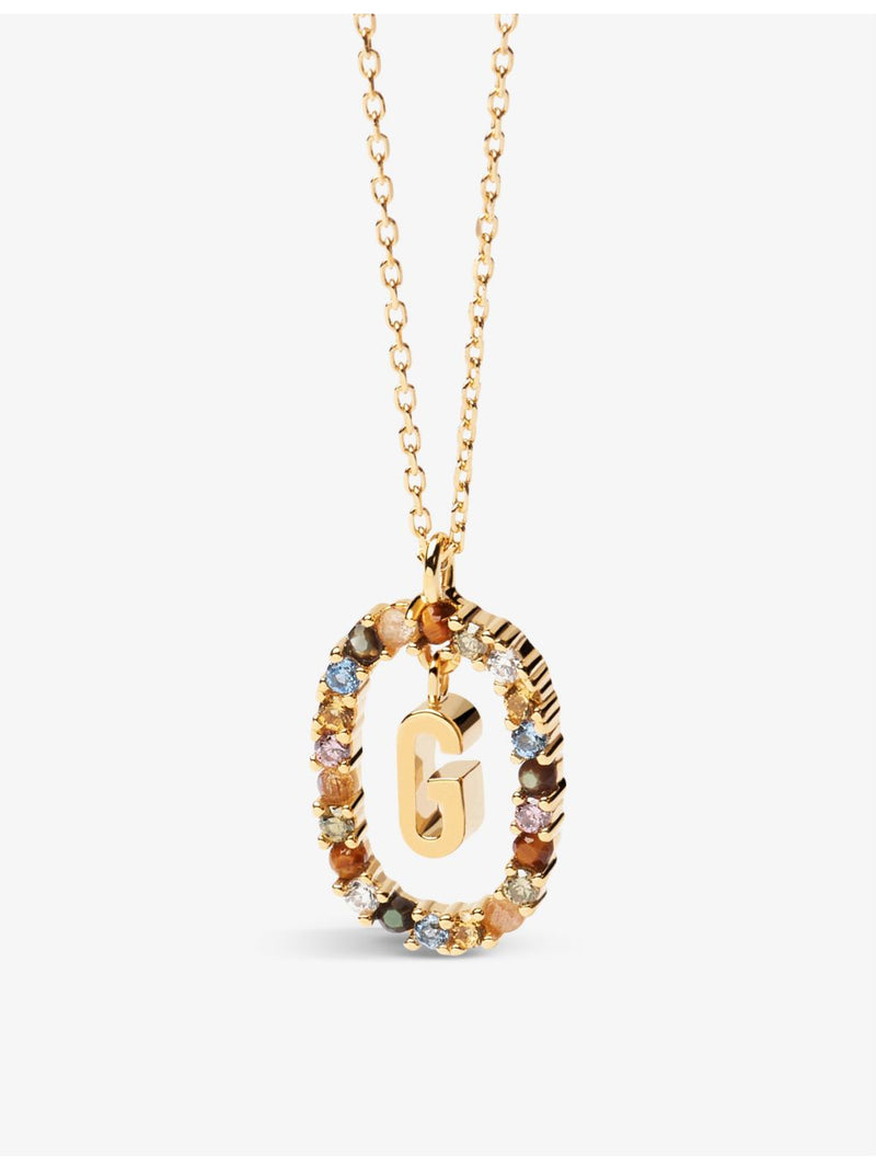 PDPAOLA Initial G pendant necklace gold-plated sterling silver - British product