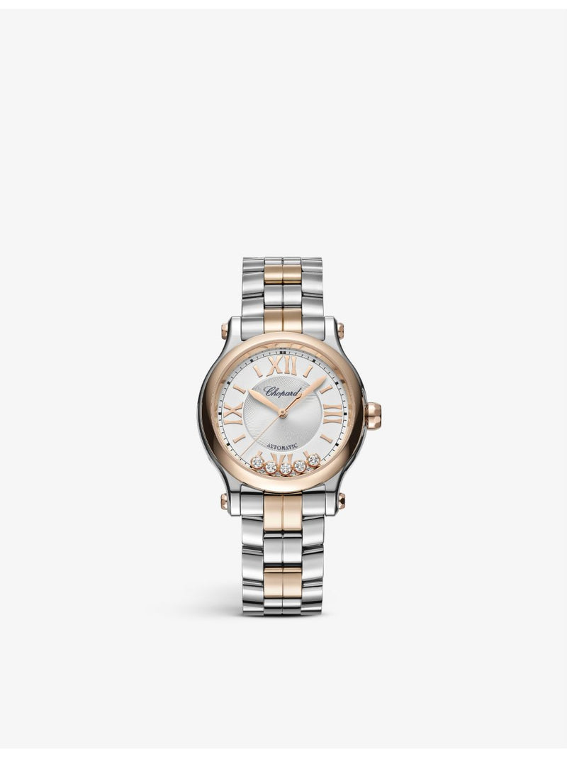 Chopard Happy Sport rose-gold steel diamond watch 33mm - British product