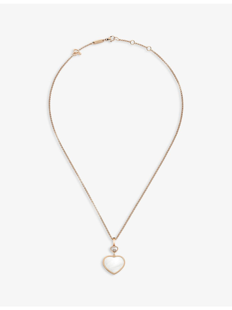Chopard Happy Hearts rose gold mother-of-pearl diamond pendant, imported from the UK
