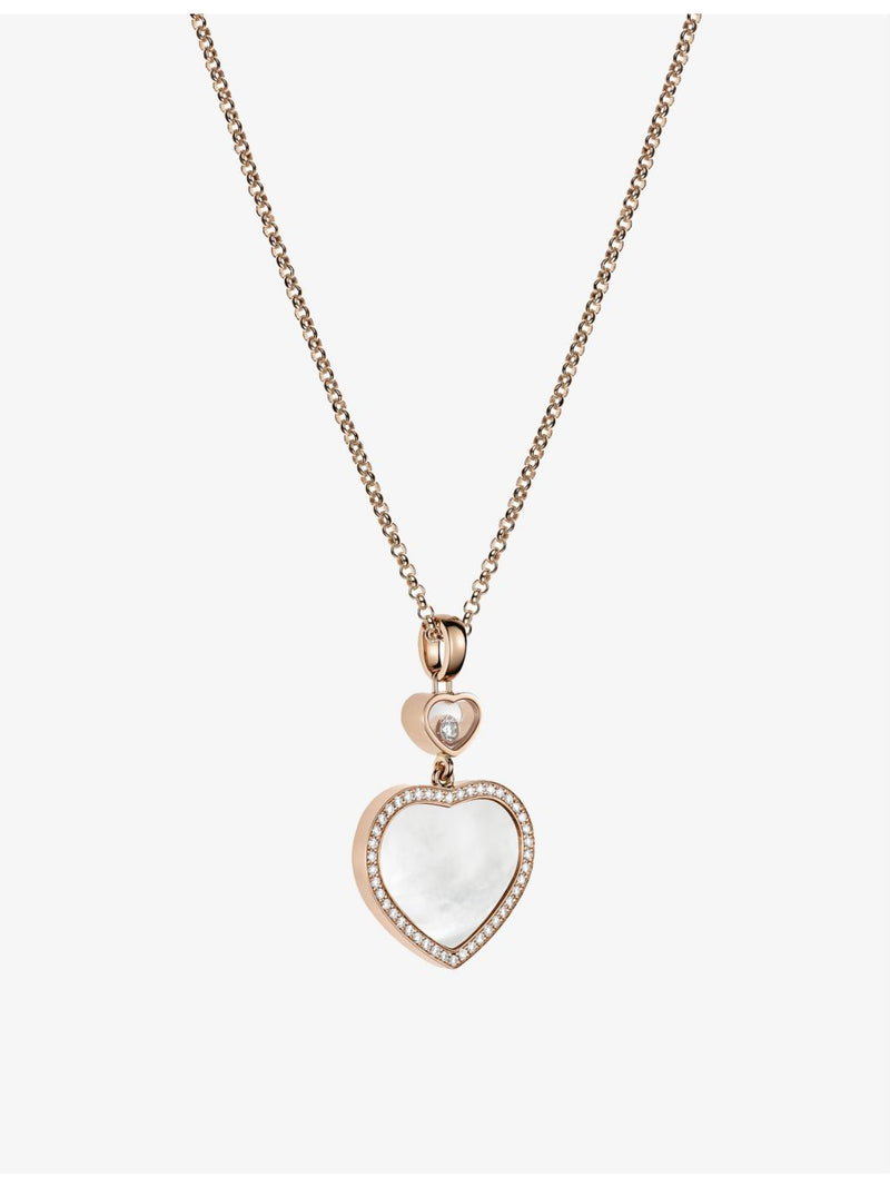 Chopard Happy Hearts necklace 18ct rose gold mother-of-pearl (British brand)