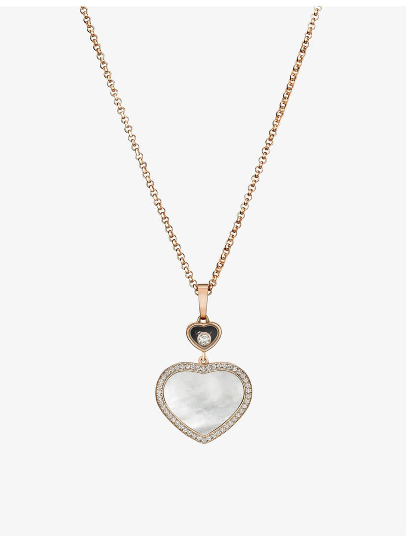 Chopard Happy Hearts necklace 18ct rose gold mother-of-pearl (British brand)