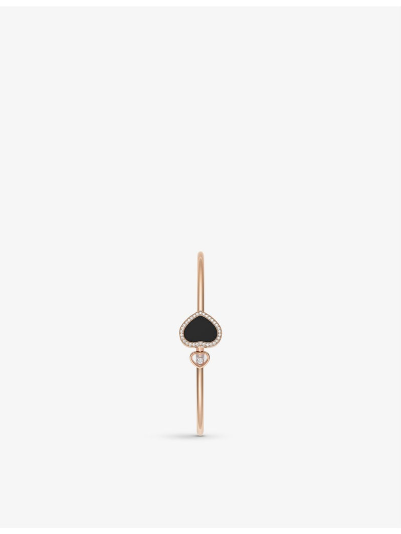 Chopard Happy Hearts 18ct rose gold diamond onyx bangle (British brand)