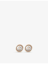 selfridges Chopard Happy Spirit 18ct Rose-Gold, 18ct White-Gold and 0.19ct Full-Cut Diamond Earrings- Buy online at McGrocer