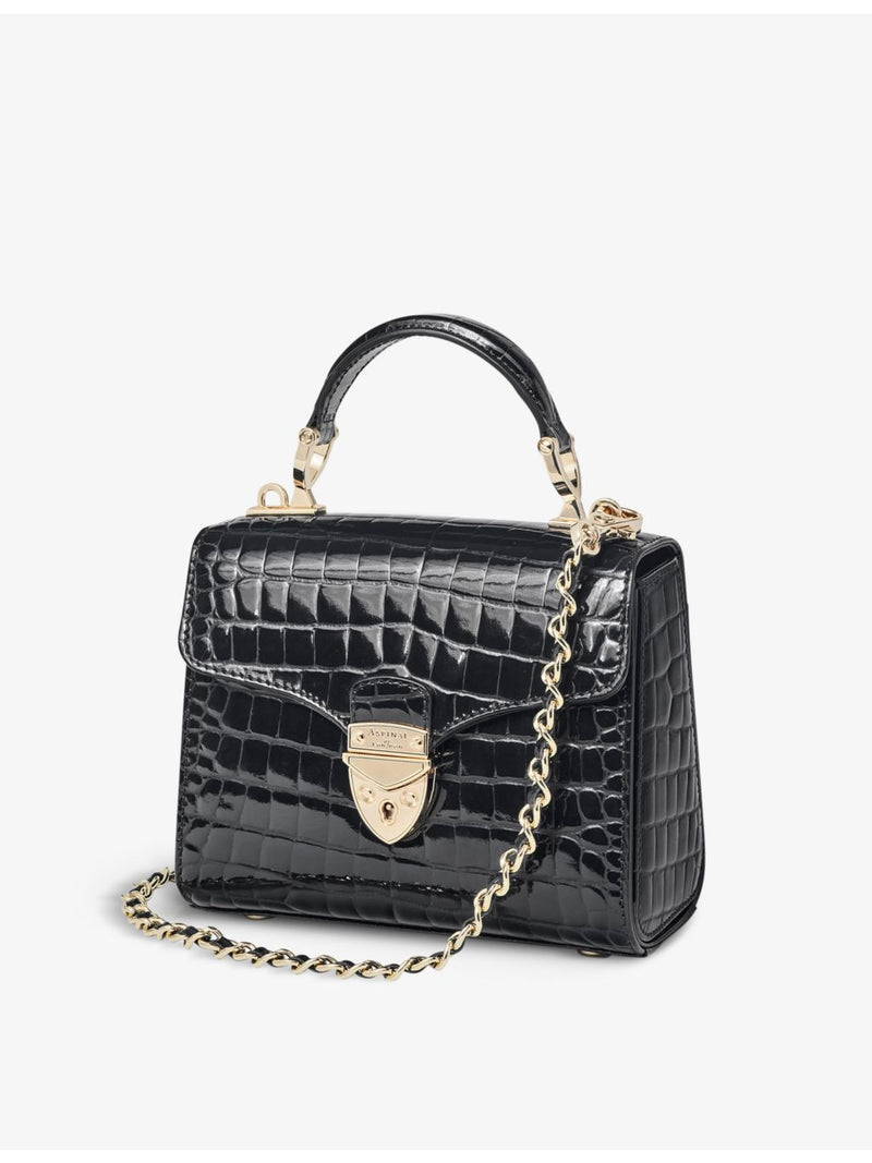 Aspinal of London Mayfair mini croc-embossed leather top-handle bag (British brand)