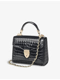 Aspinal of London Mayfair mini croc-embossed leather top-handle bag (British brand)
